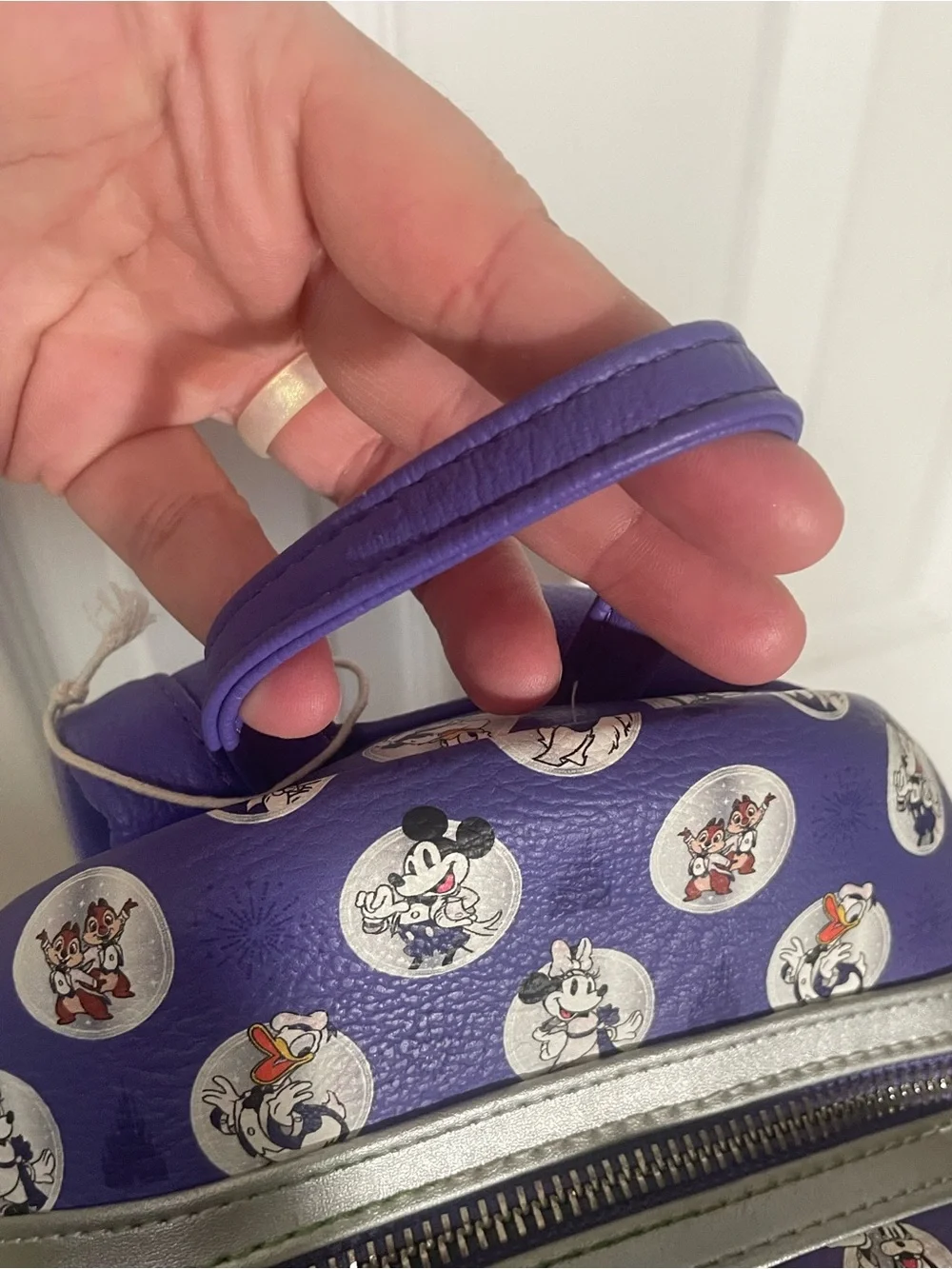 Disney 100th Anniversary Loungefly Mini Backpack Bag Mickey Platinum Purple Spot
